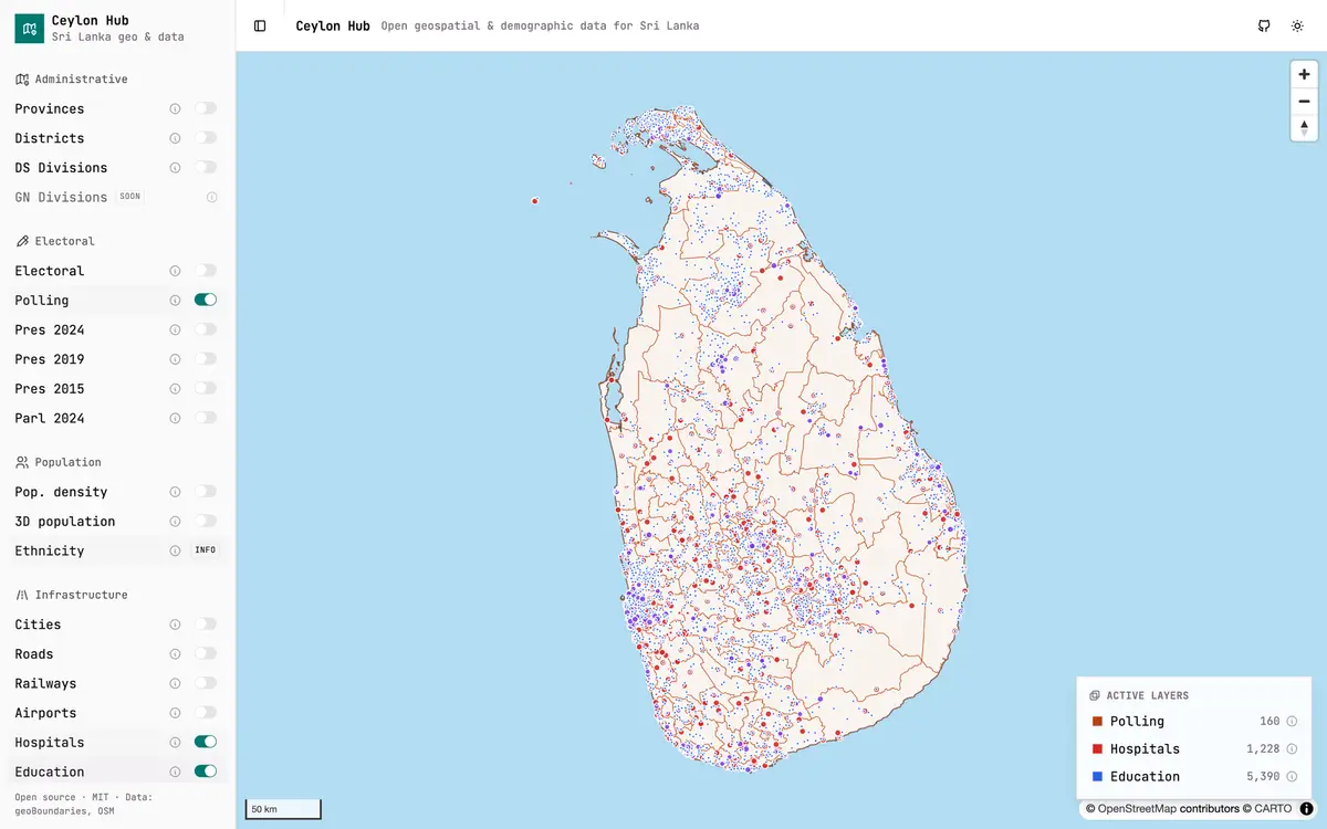 160 polling divisions with hospital and school points